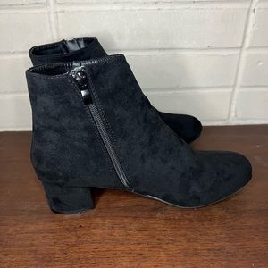 Camssoo Women's Suede Booties Low Mid Block Heel Ankle Boots